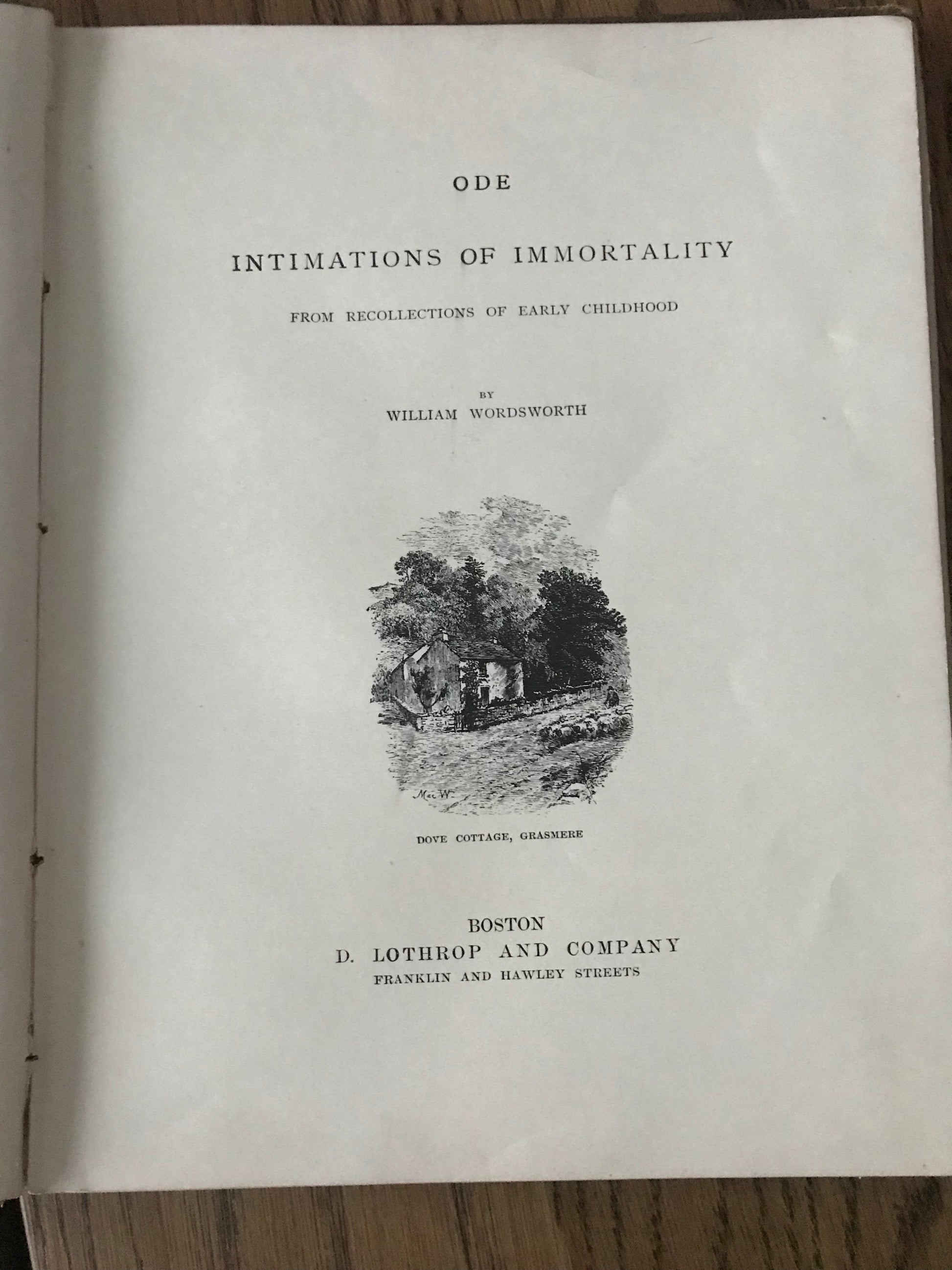 ODE INTIMATIONS OF IMMORTALITY  - WILLIAM WORDSWORTH BooksCardsNBikes