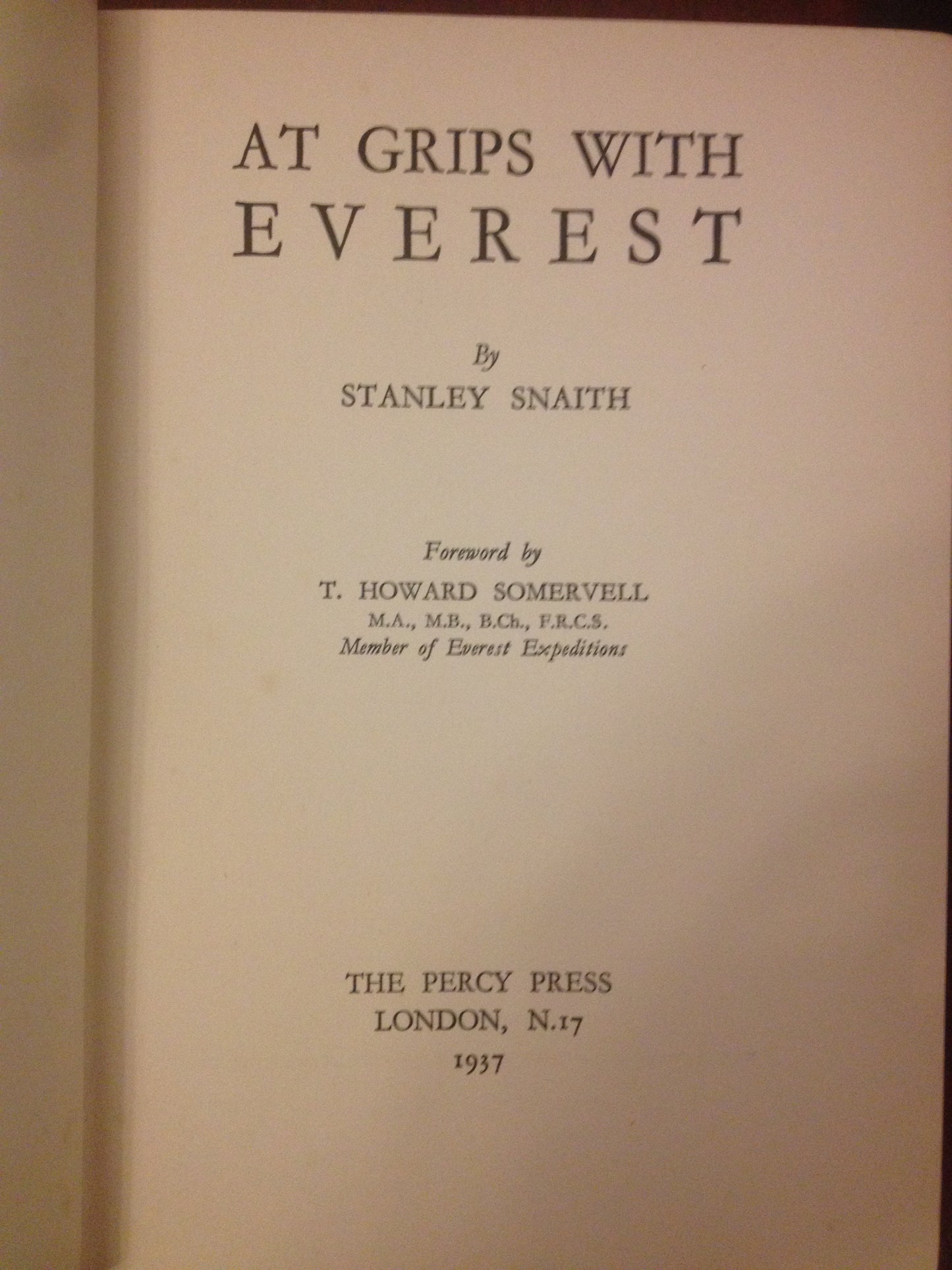 AT GRIPS WITH EVEREST - STANLEY SNAITH