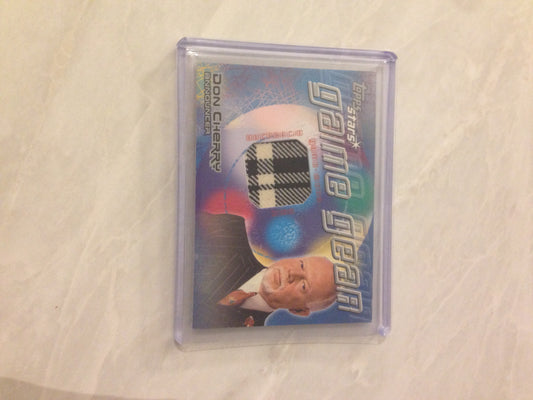 DON CHERRY [GAME GEAR - SUIT PATCH - TOPPS STARS - THICK STAMP - ANNOUNCER] WORN AUTHENTIC