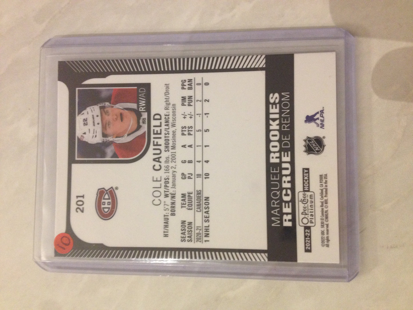 Cole Caufield [Marquee Rookies - O-Pee-Chee Platinum - 2021 - 2022 ] ***ROOKIE CARD***