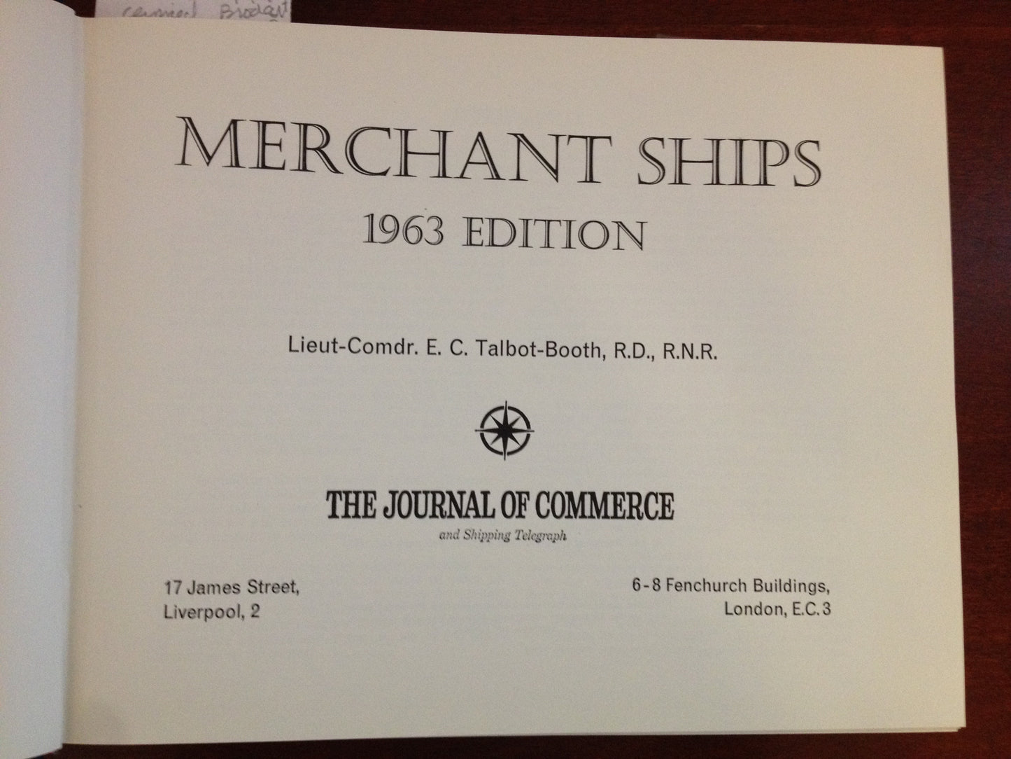 MERCHANT SHIPS 1963 - TALBOT BOOTH