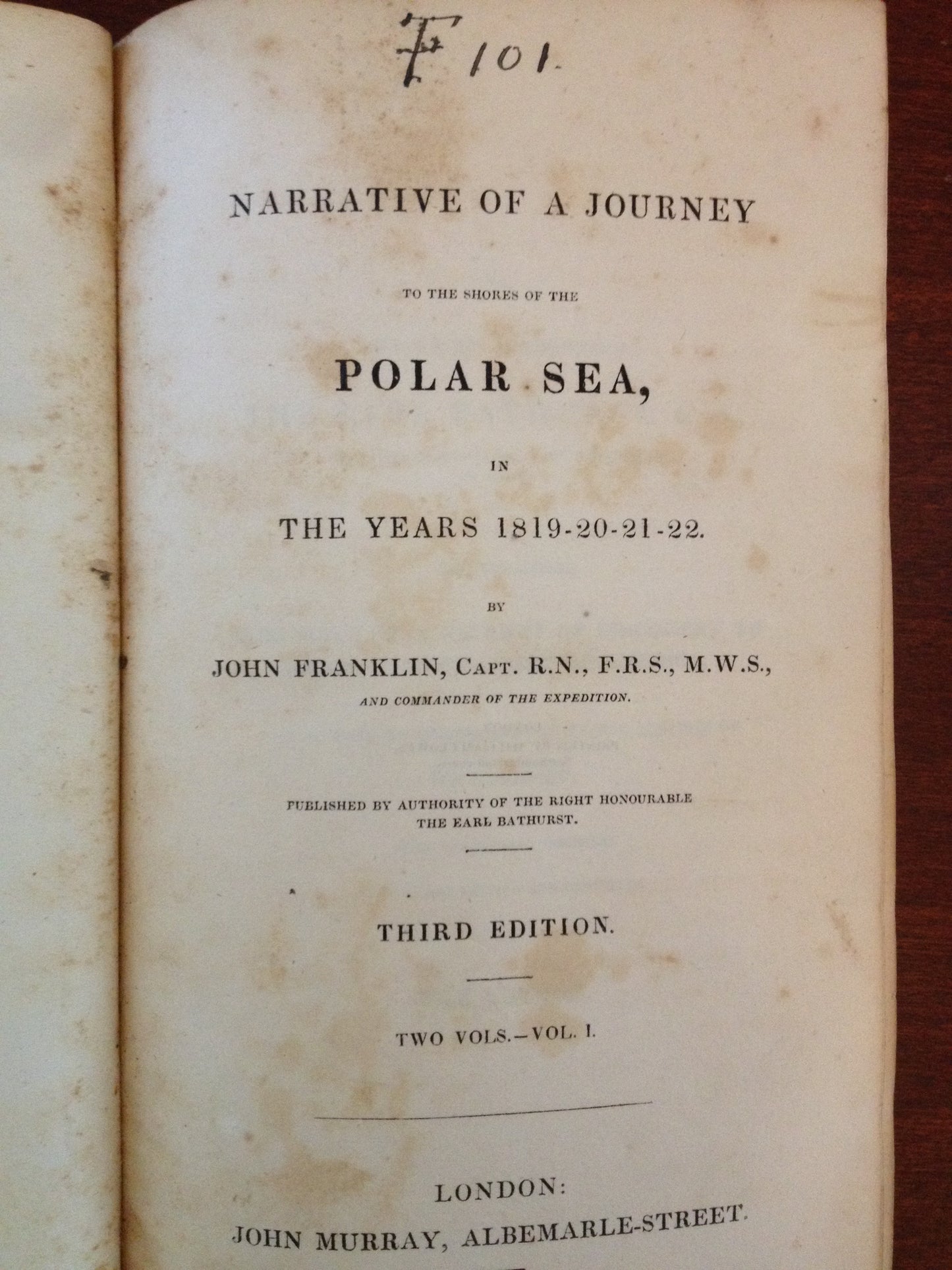 A JOURNEY TO THE SHORES OF THE POLAR SEA 1819 - JOHN FRANKLIN