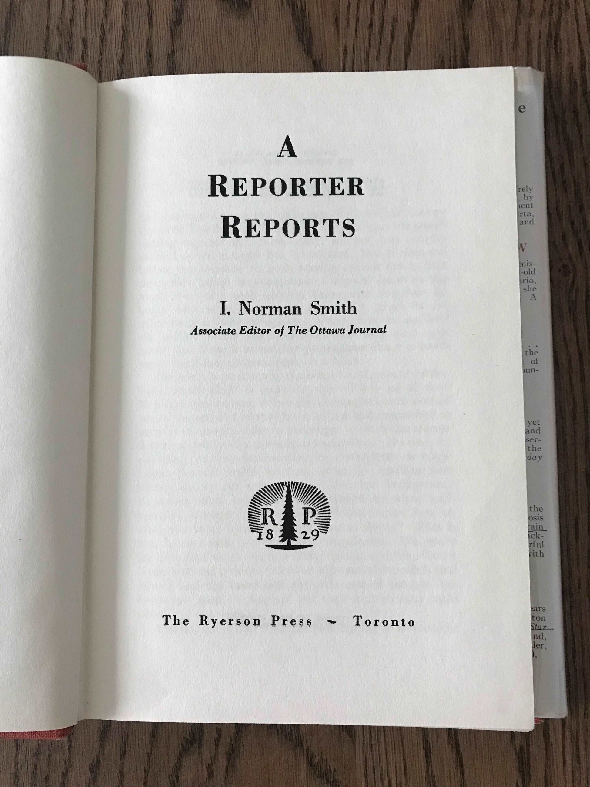 A REPORTER REPORTS - BY I. NORMAN SMITH BooksCardsNBikes