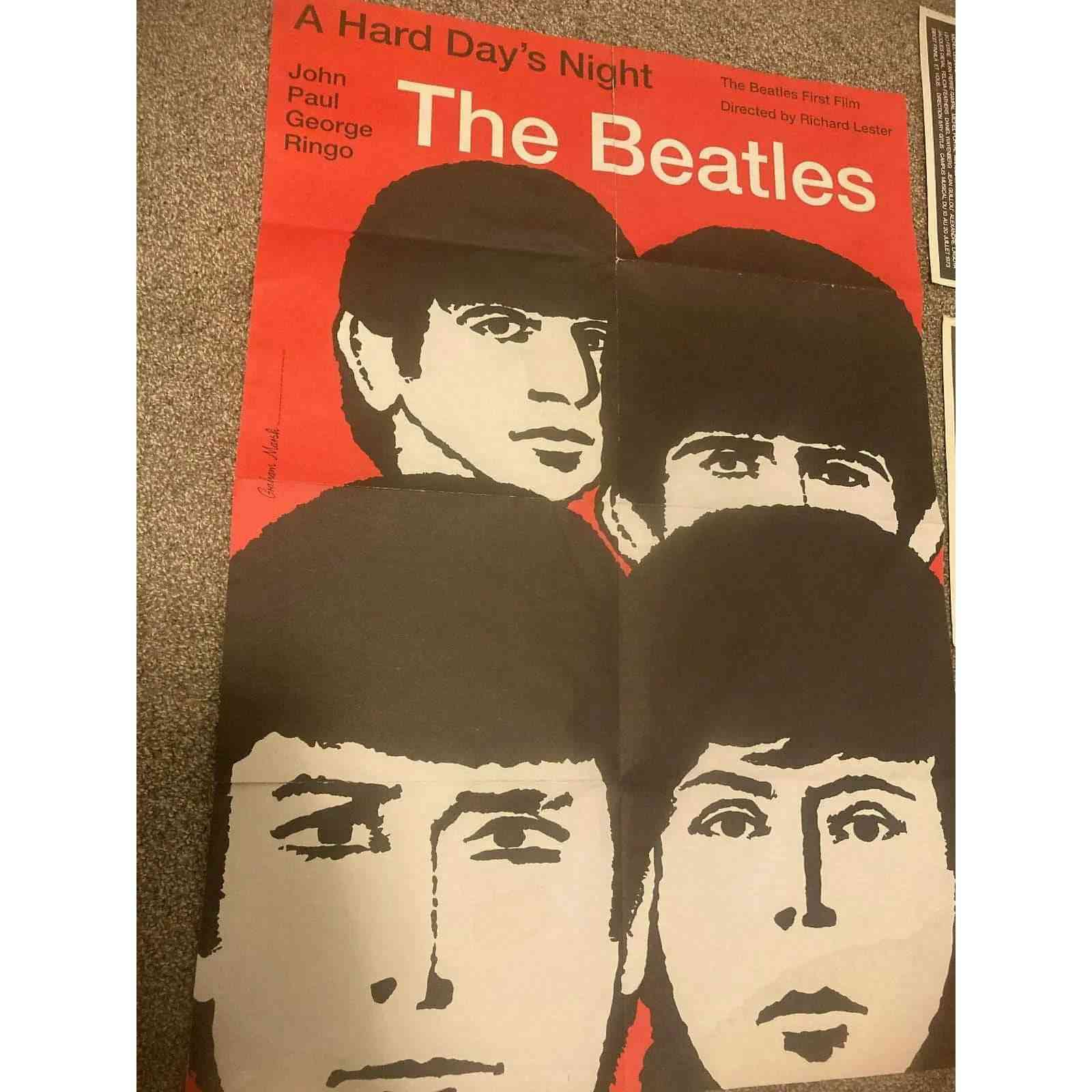 Beatles  - Hard Days Night [Old Art Poster] BooksCardsNBikes