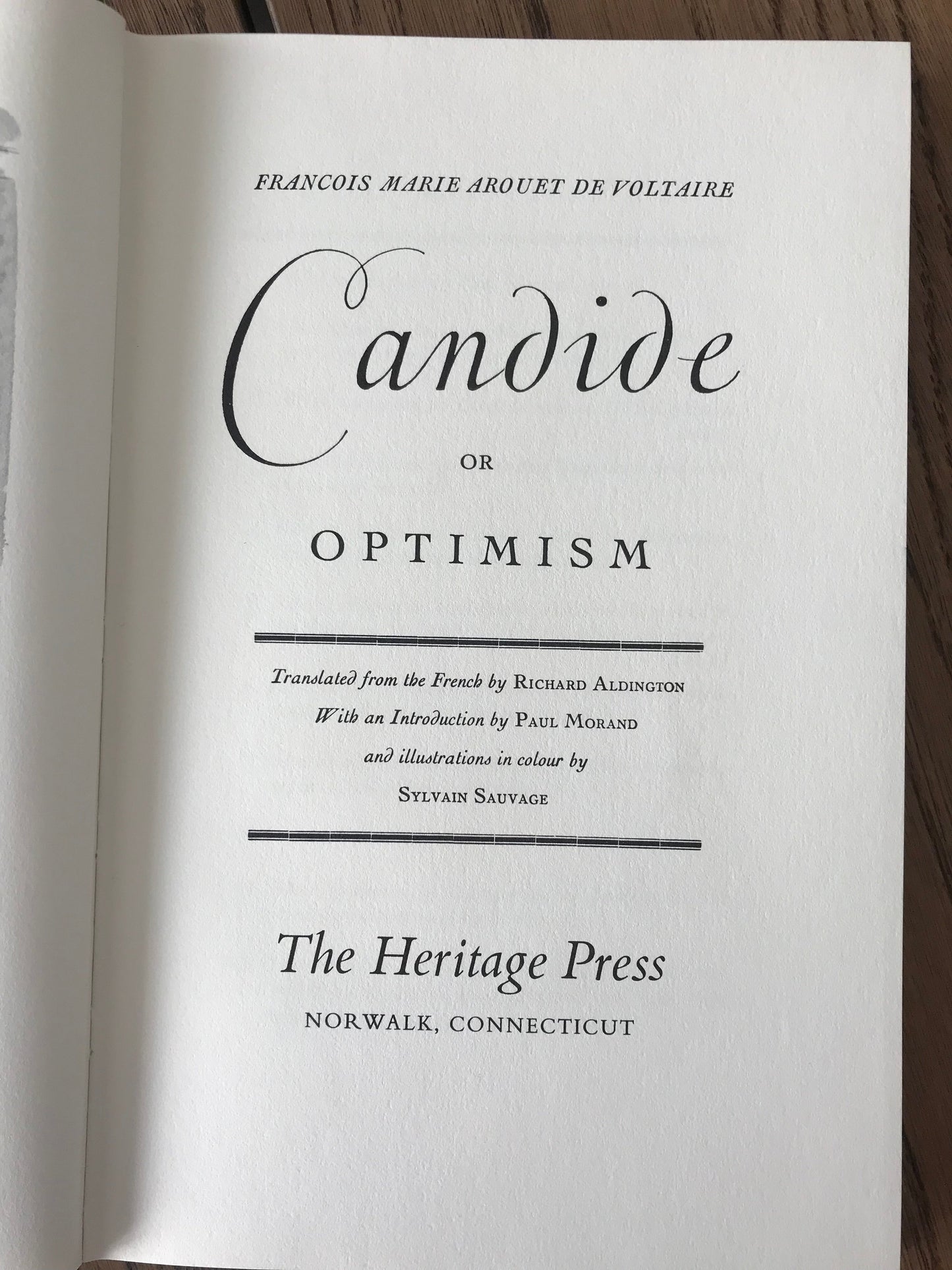 CANDIDE OR OPTIMISM - BY FRANCOIS MARIE AROUET DE VOLTAIRE BooksCardsNBikes