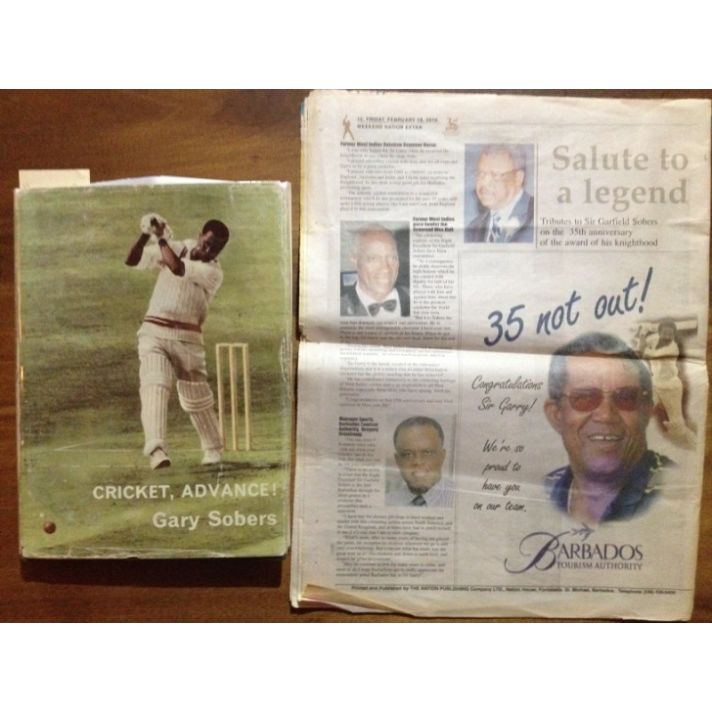 CRICKET, ADVANCE!   BY: GARY SOBERS BooksCardsNBikes