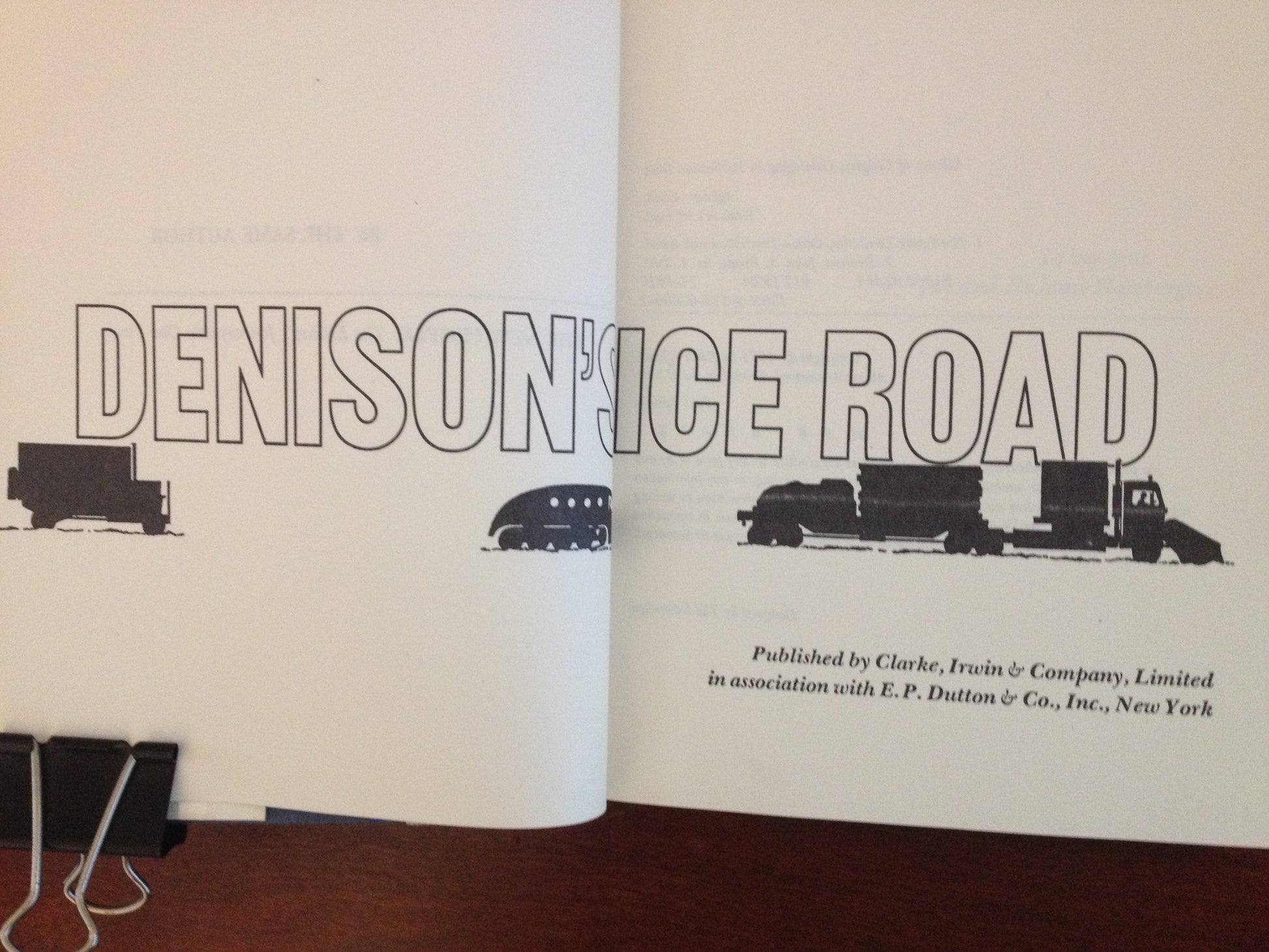 DENISONS ICE ROAD  BY: EDITH IGLAUER BooksCardsNBikes