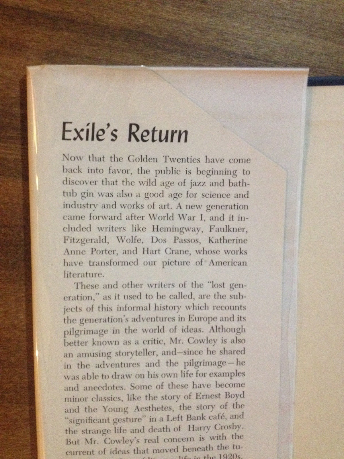 EXILE'S RETURN - LITERARY ODYSSEY OF 1920'S BY: MALCOLM COWLEY BooksCardsNBikes