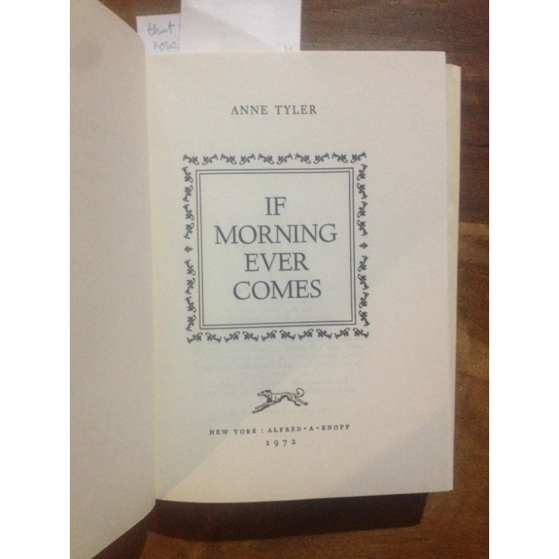 IF MORNING EVER COMES BY:  ANNE TYLER BooksCardsNBikes