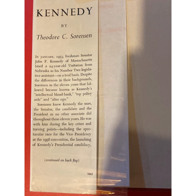 KENNEDY BY:THEODORE C. SORENSEN [Modern Novel] BooksCardsNBikes