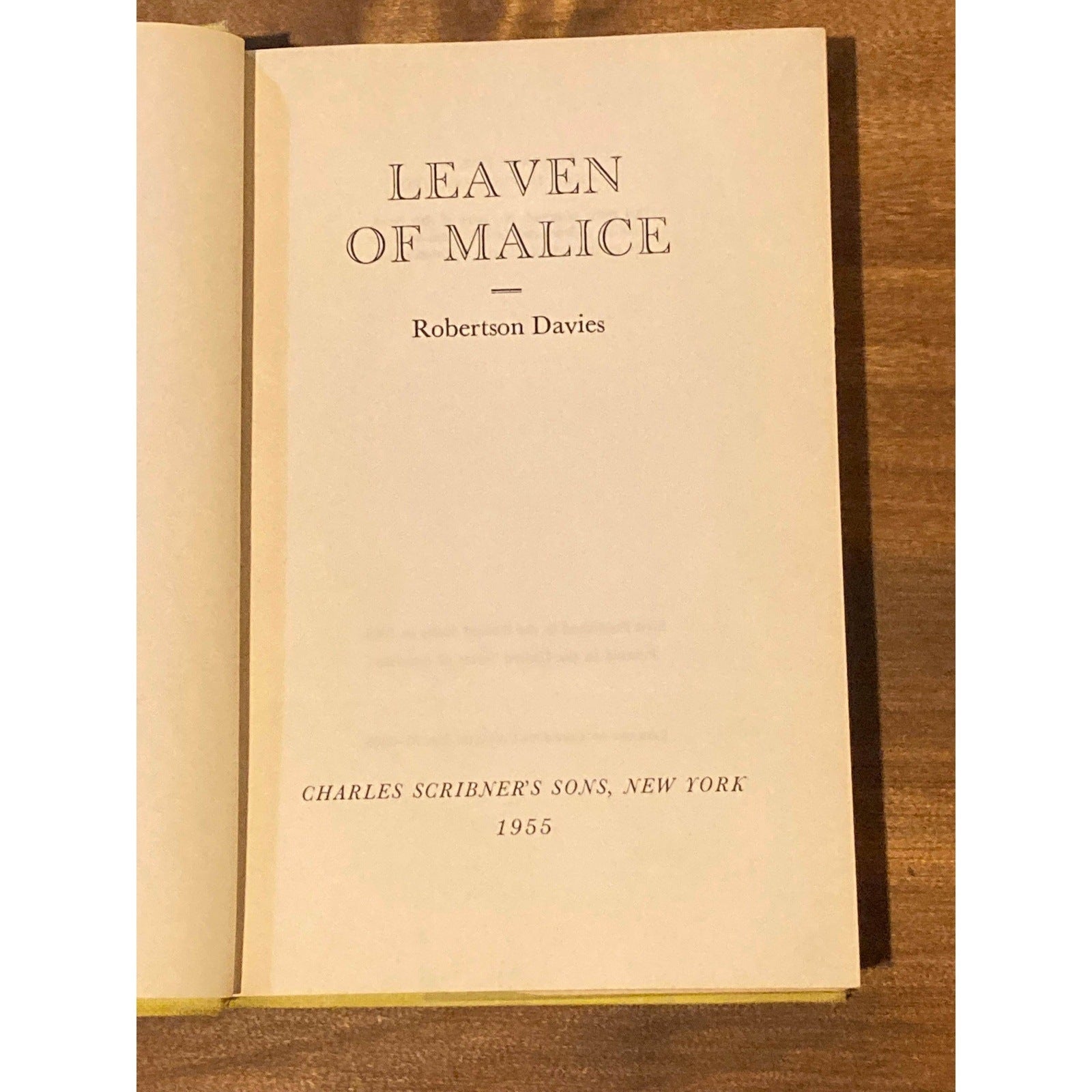 LEAVEN OF MALICE - ROBERTSON DAVIES: A NOVEL BooksCardsNBikes