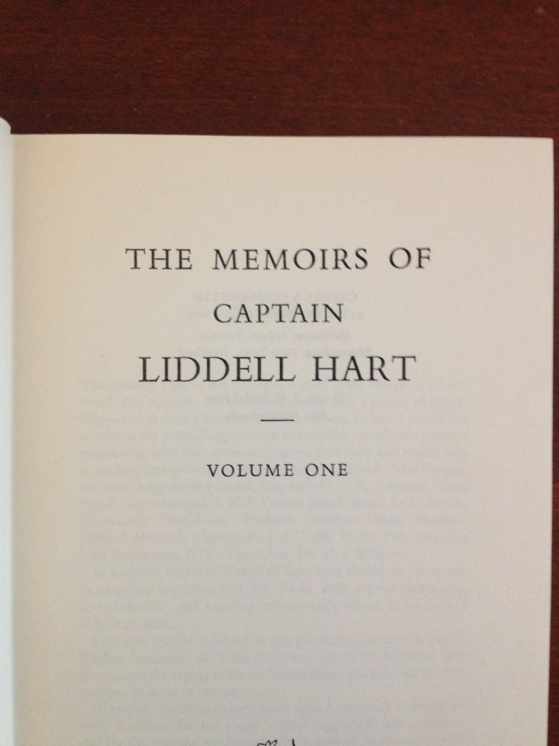 MEMOIRS [2 VOLUMES]  BY: LIDDELL HART BooksCardsNBikes