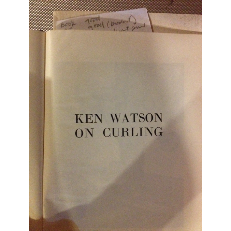 ON CURLING   BY: KEN WATSON BooksCardsNBikes