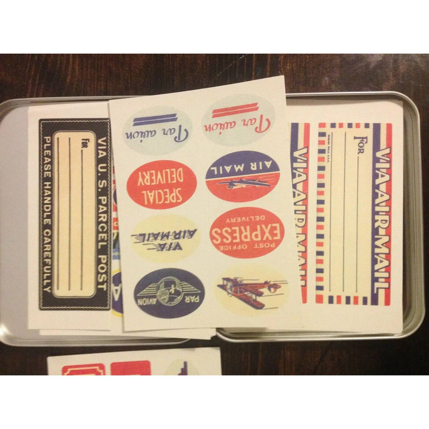 Par Avion Stamps Tin [WITH STAMPS! TOYS!] BooksCardsNBikes