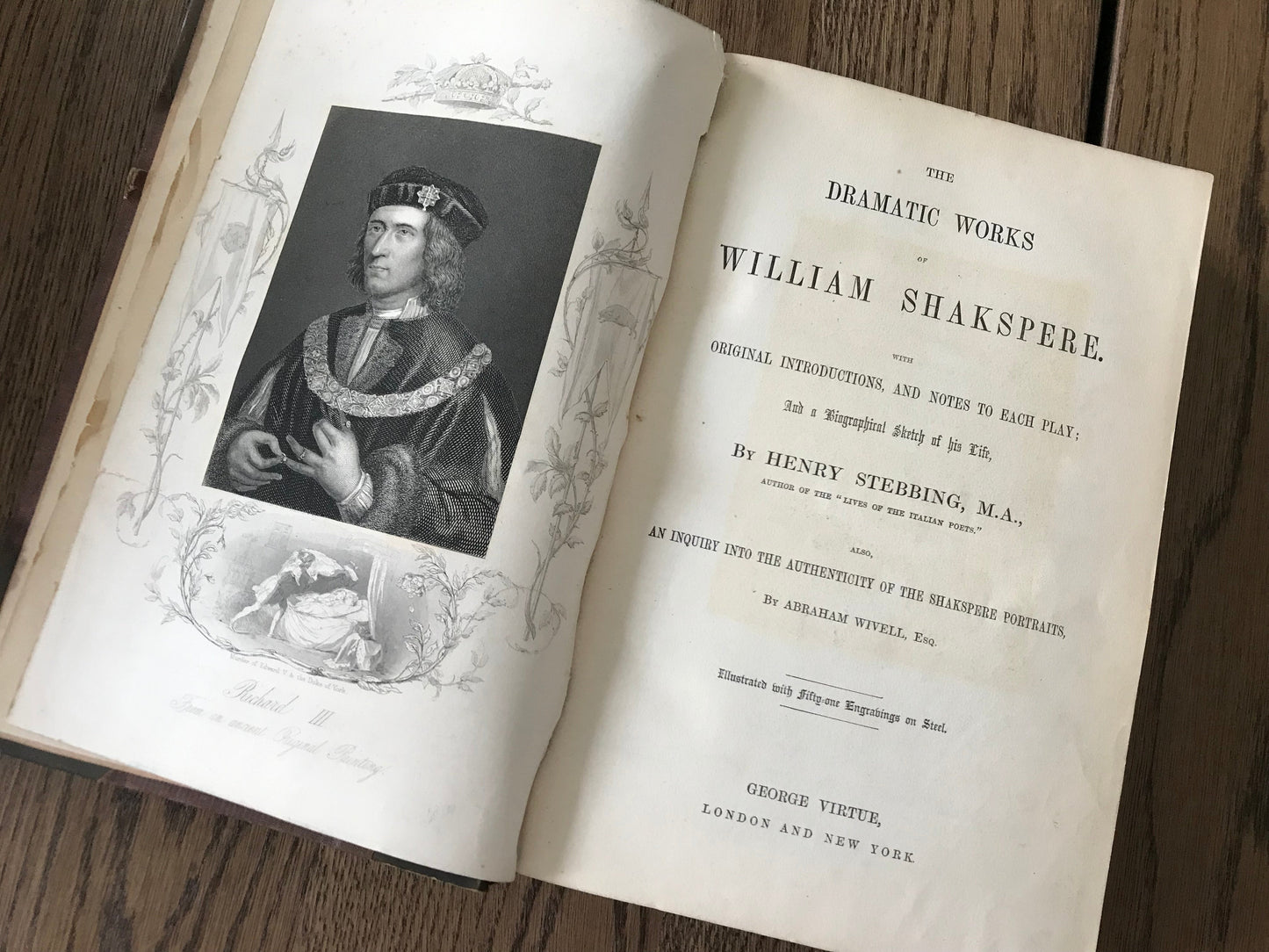 THE DRAMATIC WORKS OF WILLIAM SHAKSPERE -  HENRY STEBBING, M.A. & ABRAHAM WIVELL BooksCardsNBikes