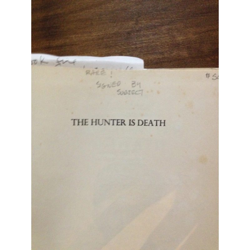 THE HUNTER IS DEATH   BY:  T.V. BULPIN BooksCardsNBikes