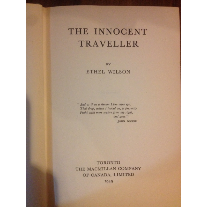 THE INNOCENT TRAVELER BY: ETHEL WILSON BooksCardsNBikes