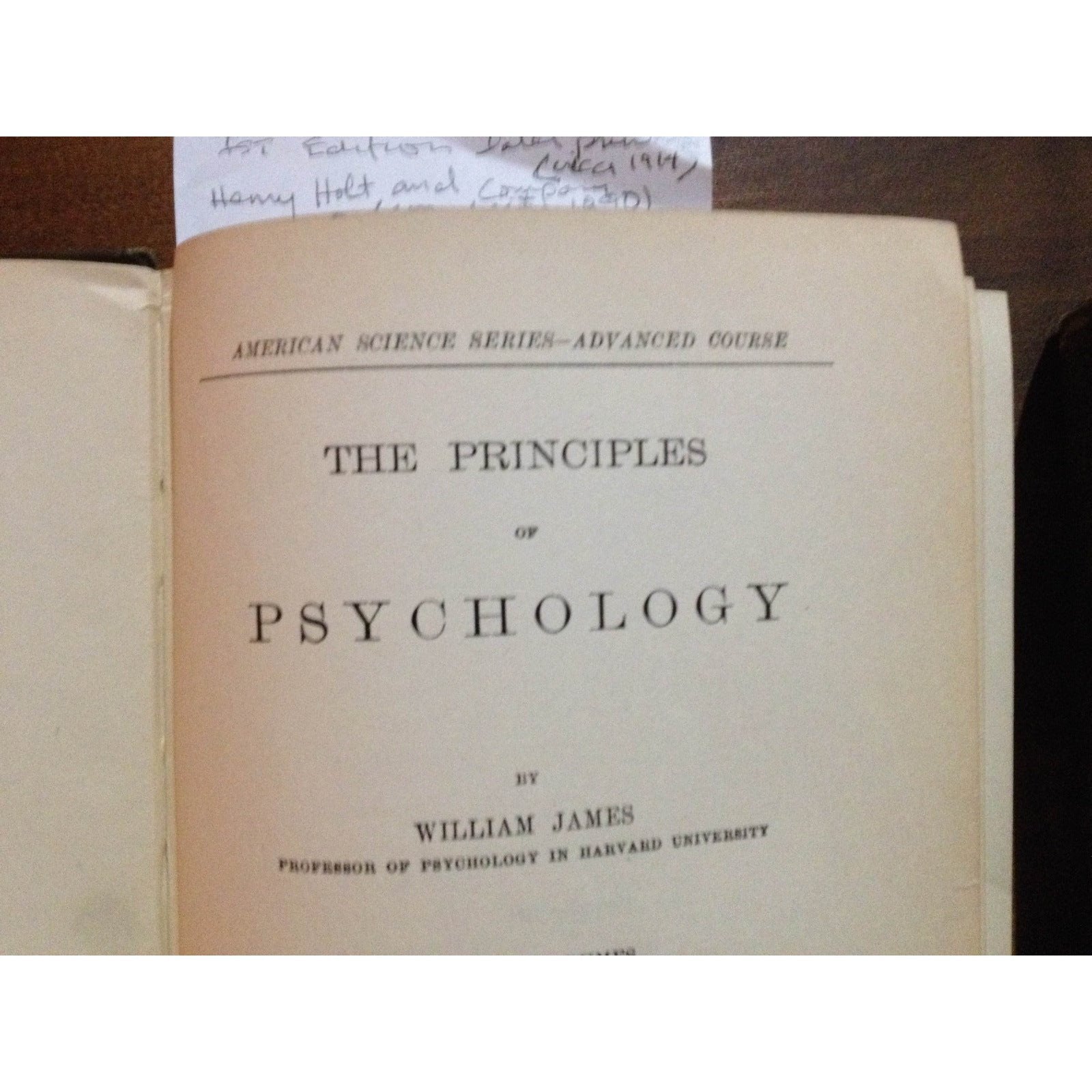 THE PRINCIPLES OF PSYCHOLOGY  BY:  WILLIAM JAMES [2 VOL] BooksCardsNBikes