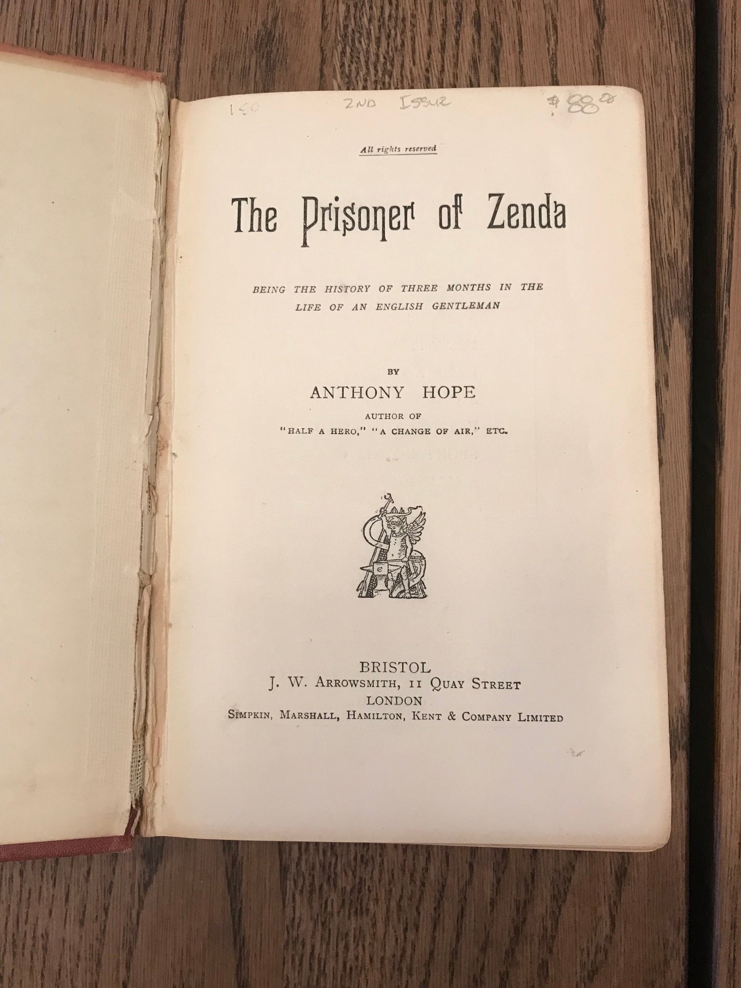 THE PRISONER OF ZENDA -     ANTHONY HOPE BooksCardsNBikes