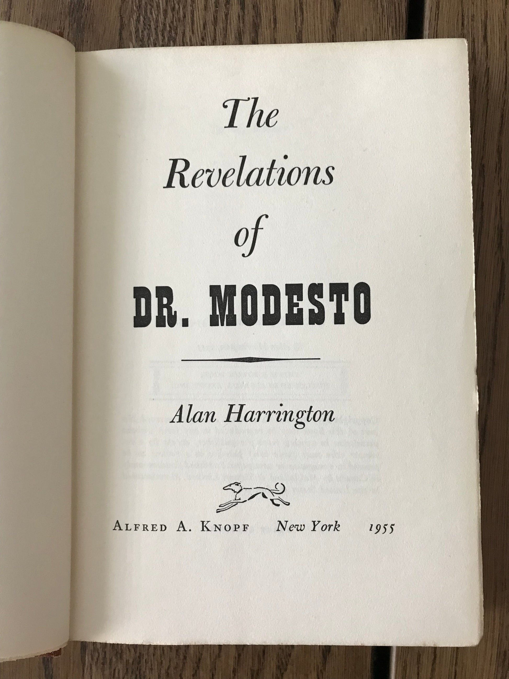 THE REVELATIONS OF DR. MODESTO -  ALAN HARRINGTON BooksCardsNBikes
