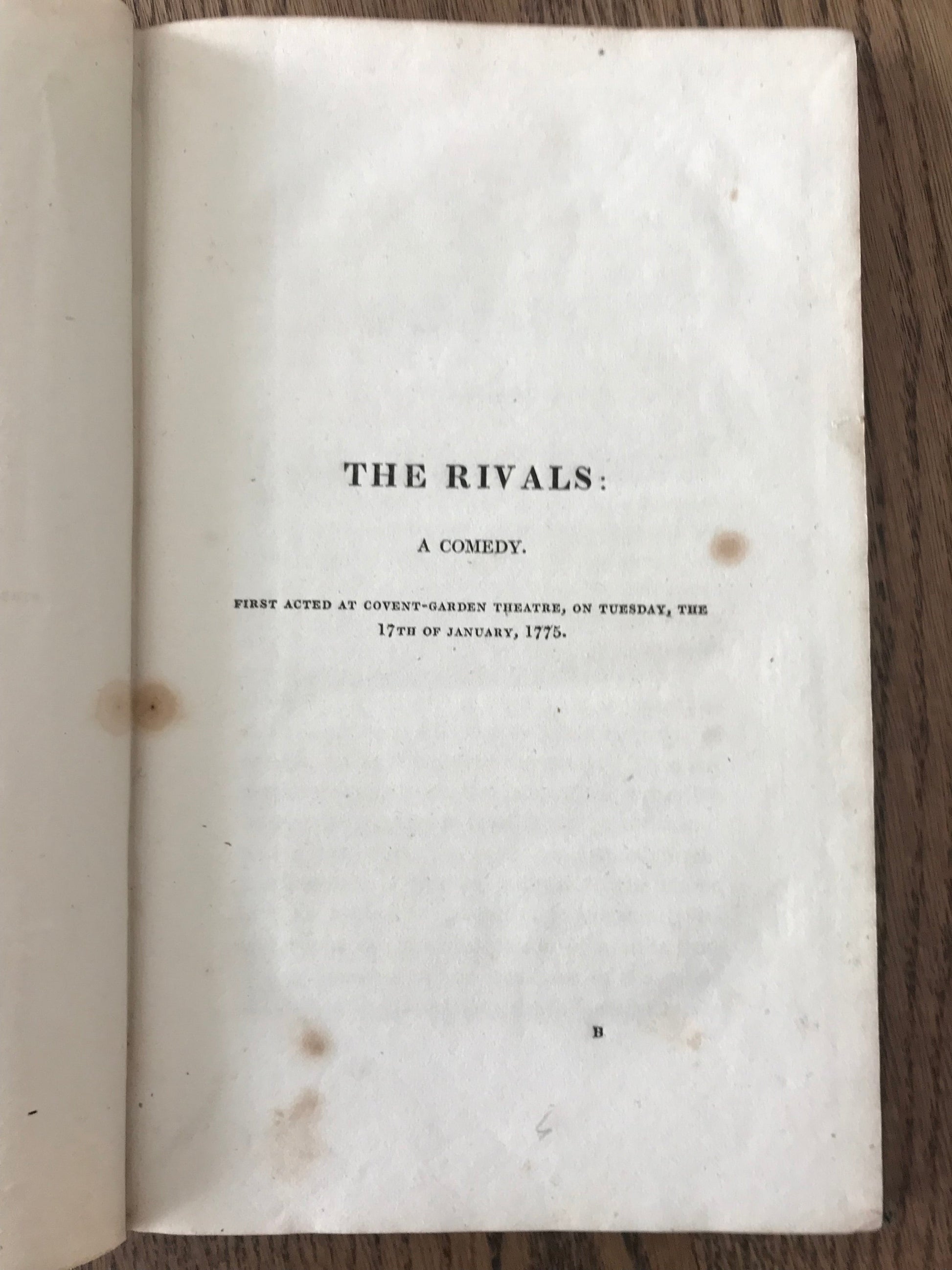 THE RIVALS : A COMEDY - RICHARD BRINSLEY SHERIDAN BooksCardsNBikes