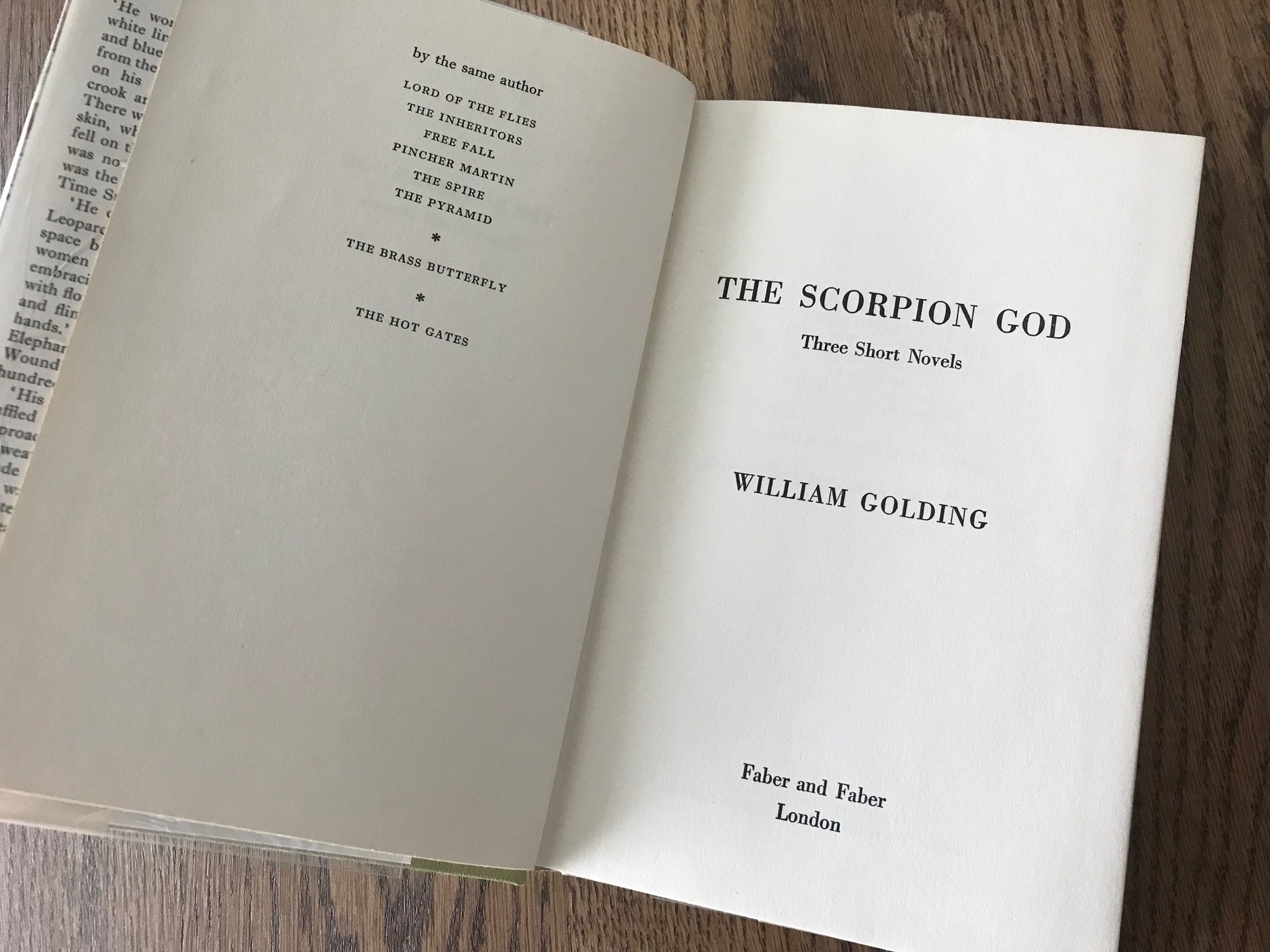 THE SCORPION GOD - BY      WILLIAM GOLDING BooksCardsNBikes