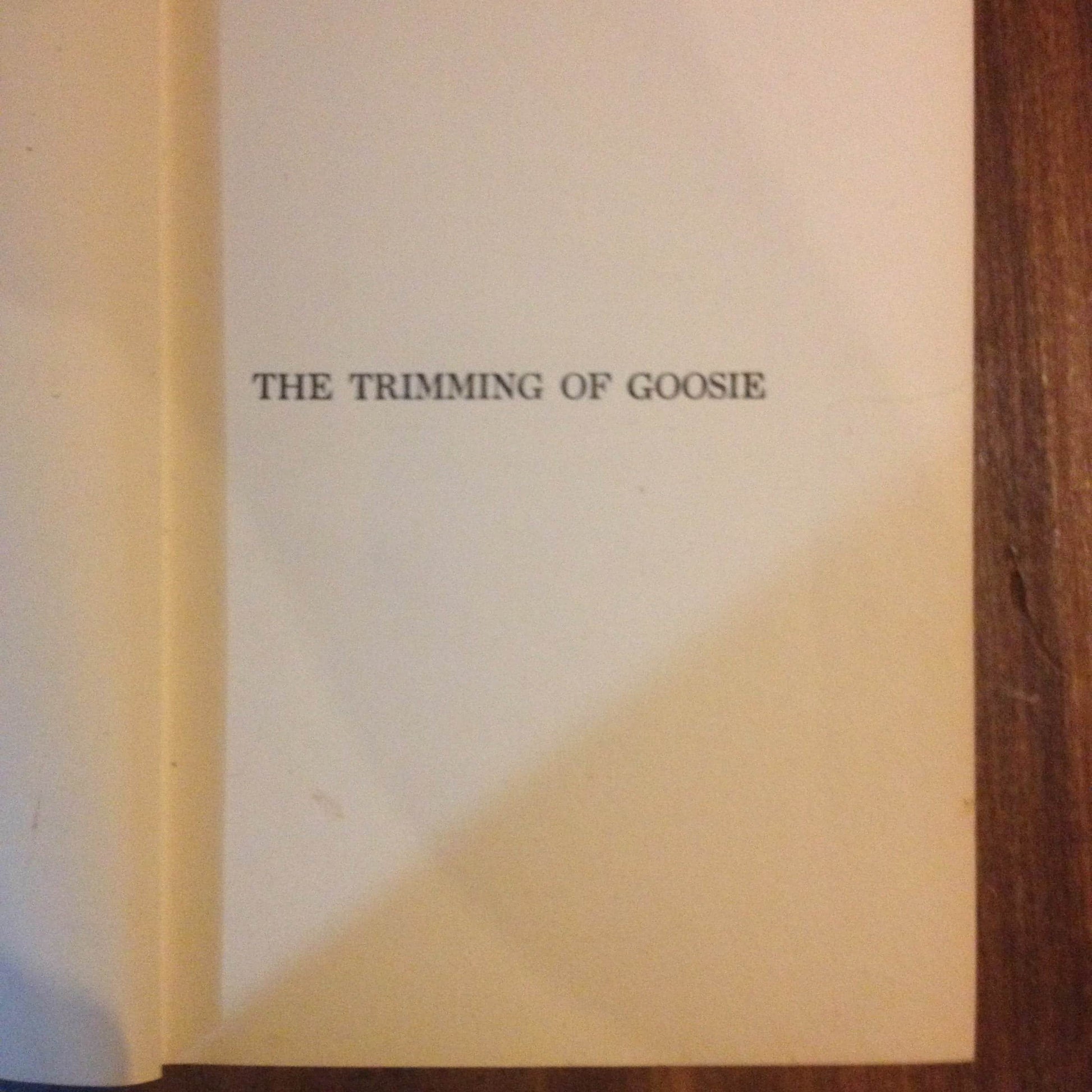 THE TRIMMING OF GOOSIE BY: JAMES HOPPER BooksCardsNBikes