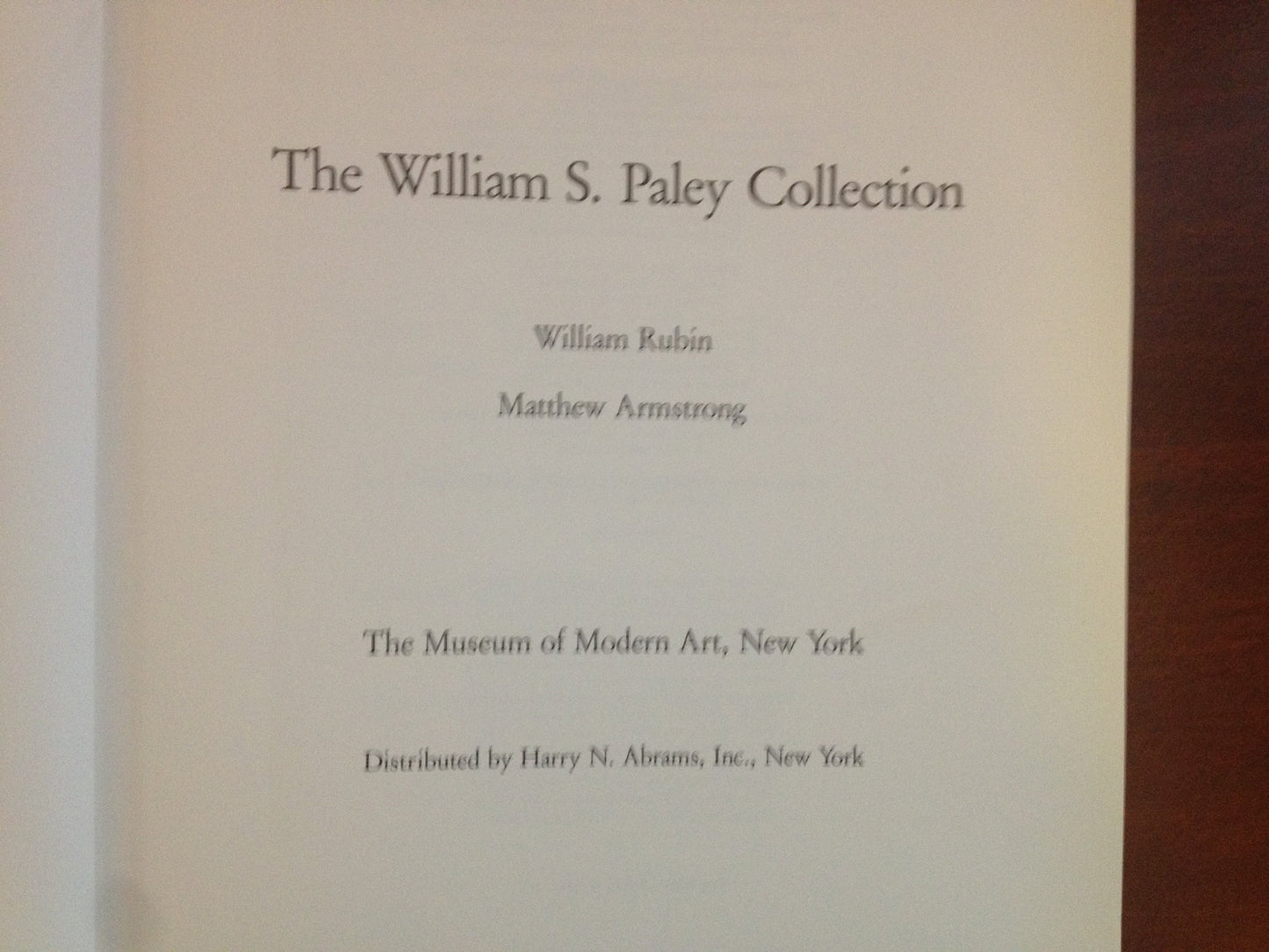 WILLIAM S. PALEY COLLECTION BY: WILLIAM RUBIN MATTHEW ARMSTRONG BooksCardsNBikes